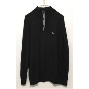 Lacoste Mens 2XL Black 1/4 zip sweater